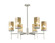 Downtown Urban Six Light Chandelier in Satin Nickel (405|463-6CR-SN-G463-8ME)