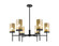 Downtown Urban Six Light Chandelier in Matte Black (405|463-6CR-BK-G463-8ME)
