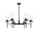 Downtown Urban Six Light Chandelier in Matte Black (405|463-6CR-BK-G463-8CL)