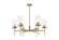 Downtown Urban Six Light Chandelier in Brushed Brass (405|463-6CR-BB-G463-8CL)