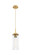 Downtown Urban One Light Pendant in Brushed Brass (405|463-1P-BB-G463-12CL)