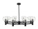 Downtown Urban Eight Light Chandelier in Matte Black (405|434-8CR-BK-G122-6)