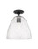 Downtown Urban One Light Flush Mount in Matte Black (405|434-1F-BK-GBD-94)