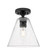 Downtown Urban One Light Flush Mount in Matte Black (405|434-1F-BK-GBC-84)