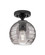 Downtown Urban One Light Flush Mount in Matte Black (405|434-1F-BK-G1213-6SM)