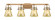 Downtown Urban Four Light Bath Vanity in Brushed Brass (405|423-4W-BB-G411-6ME)