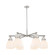 Downtown Urban Six Light Chandelier in Satin Nickel (405|411-6CR-SN-G412-7WH)