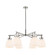 Downtown Urban Six Light Chandelier in Polished Nickel (405|411-6CR-PN-G412-7WH)