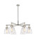 Downtown Urban Six Light Chandelier in Polished Nickel (405|411-6CR-PN-G412-7SDY)