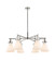 Downtown Urban Six Light Chandelier in Polished Nickel (405|411-6CR-PN-G410-7WH)