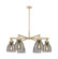 Downtown Urban Six Light Chandelier in Champagne Bronze (405|411-6CR-CB-G412-7SM)
