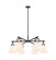 Downtown Urban Six Light Chandelier in Matte Black (405|411-6CR-BK-G412-7WH)