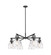 Downtown Urban Six Light Chandelier in Matte Black (405|411-6CR-BK-G412-7CL)