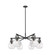 Downtown Urban Six Light Chandelier in Matte Black (405|411-6CR-BK-G410-7SDY)