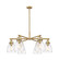 Downtown Urban Six Light Chandelier in Brushed Brass (405|411-6CR-BB-G412-7CL)