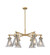 Downtown Urban Six Light Chandelier in Brushed Brass (405|411-6CR-BB-G411-7SM)