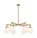 Downtown Urban Six Light Chandelier in Brushed Brass (405|411-6CR-BB-G410-7WH)
