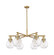 Downtown Urban Six Light Chandelier in Brushed Brass (405|411-6CR-BB-G410-7SDY)