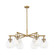 Downtown Urban Six Light Chandelier in Brushed Brass (405|411-6CR-BB-G410-7CL)