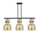 Downtown Urban Three Light Island Pendant in Matte Black (405|411-3I-BK-G412-10ME)