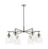 Downtown Urban Six Light Chandelier in Polished Nickel (405|410-6CR-PN-G412-7CL)