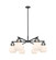 Downtown Urban Six Light Chandelier in Matte Black (405|410-6CR-BK-G410-7WH)