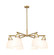 Downtown Urban Six Light Chandelier in Brushed Brass (405|410-6CR-BB-G412-7WH)