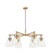 Downtown Urban Six Light Chandelier in Brushed Brass (405|410-6CR-BB-G412-7SDY)