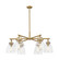Downtown Urban Six Light Chandelier in Brushed Brass (405|410-6CR-BB-G412-7CL)