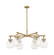 Downtown Urban Six Light Chandelier in Brushed Brass (405|410-6CR-BB-G410-7SDY)