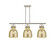 Downtown Urban Three Light Island Pendant in Satin Nickel (405|410-3I-SN-G412-10ME)