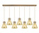 Downtown Urban Seven Light Linear Pendant in Brushed Brass (405|127-410-1PS-BB-G411-8ME)