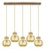 Newton Five Light Linear Pendant in Brushed Brass (405|125-410-1PS-BB-G410-8ME)