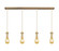 Downtown Urban Four Light Linear Pendant in Brushed Brushed Brass (405|124-451-1P-BB-G451-4ME)