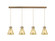 Downtown Urban Four Light Linear Pendant in Brushed Satin Nickel (405|124-410-1PS-SN-G411-8ME)