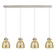 Downtown Urban Four Light Linear Pendant in Polished Nickel (405|124-410-1PS-PN-G412-8ME)