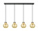 Newton Four Light Linear Pendant in Matte Black (405|124-410-1PS-BK-G410-8ME)