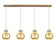 Newton Four Light Linear Pendant in Brushed Brass (405|124-410-1PS-BB-G410-8ME)