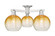Arcadia Three Light Semi-Flush Mount in Brushed Satin Nickel (405|716-3F-SN-G483-8AM)