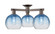 Arcadia Three Light Semi-Flush Mount in Oil Rubbed Bronze (405|716-3F-OB-G483-8SB)