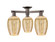 Arcadia Three Light Semi-Flush Mount in Oil Rubbed Bronze (405|716-3F-OB-G457-6ME)