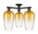 Arcadia Three Light Semi-Flush Mount in Matte Black (405|716-3F-BK-G484-7AM)