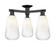 Arcadia Three Light Semi-Flush Mount in Matte Black (405|716-3F-BK-G480-6OP)