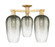 Arcadia Three Light Semi-Flush Mount in Brushed Brass (405|716-3F-BB-G484-7SL)