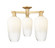 Arcadia Three Light Semi-Flush Mount in Brushed Brass (405|716-3F-BB-G484-7OP)