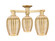 Arcadia Three Light Semi-Flush Mount in Brushed Brass (405|716-3F-BB-G457-6ME)