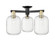 Arcadia Three Light Semi-Flush Mount in Black Antique Brass (405|716-3F-BAB-G460-7CL)