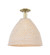 Arcadia One Light Semi-Flush Mount in Antique Brass (405|716-1C-AB-NBD-16-NAT)