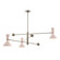 Clare Three Light Pendant in Polished Nickel w/Rose Water Painted (165|RW11RW)