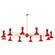 Clare 12 Light Chandelier in Modern Brass w/Ruby Red Painted (165|RR12RR)